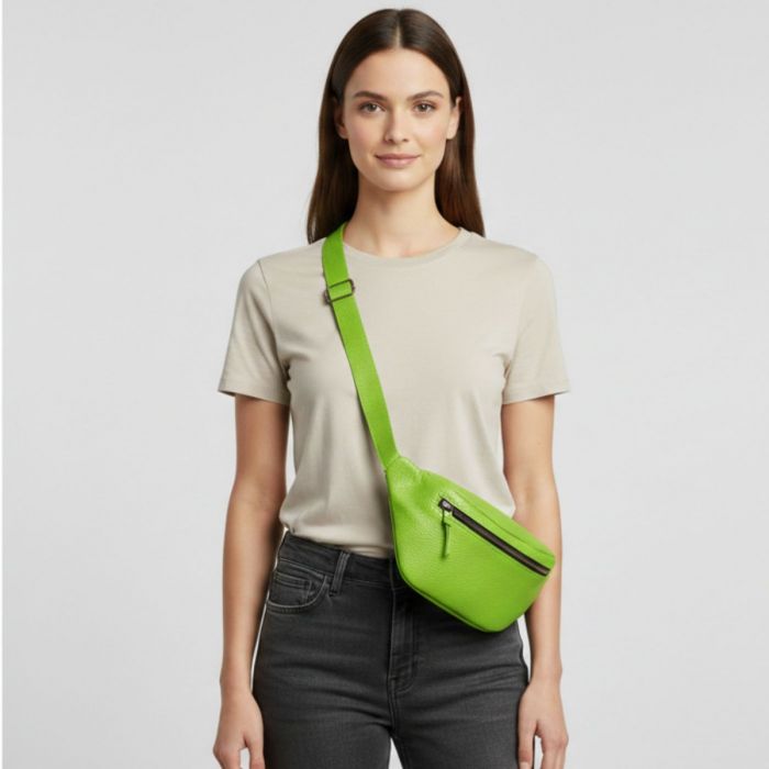 Riñonera Mujer Fluo Textura Snake Cuero Ecológico | Total Chic Amarilla