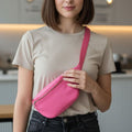 Riñonera Mujer Fluo Textura Snake Cuero Ecológico | Total Chic Rosa